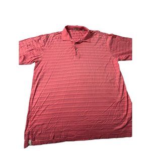 Peter Milar Polo shirt short sleeve pink striped Size L